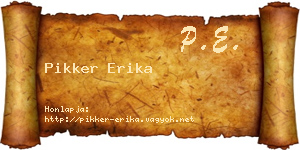 Pikker Erika névjegykártya